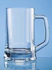 Straight sided Glass 0.39 ltr Tankard - Incl. FREE TEXT Engraving